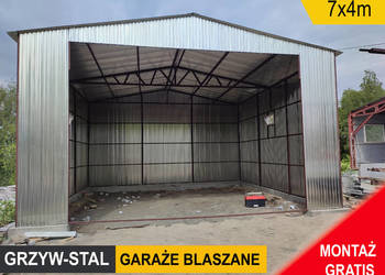 Garaż Blaszany Otwarty/Wiata Otwarta - Garaże Blaszane/Hale -GRZYWSTAL