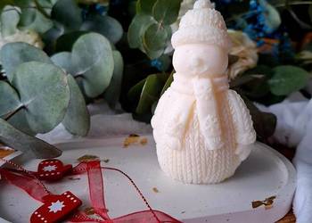 Sojowe świeczki świąteczne Bałwan, świeczka sojowa Bałwanek na święta