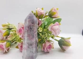 Obelisk stojący kryształ turmalin z kwarcem 90mm #34