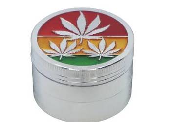 Srebrny Metalowy Młynek 4-Częściowy Do Tytoniu I Ziół Gentelo