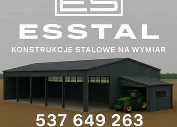 OTWARTY Garaż Blaszany GRAFITOWY + Zadaszenie + Wiata z boku - ESSTAL-