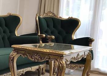 Komplet sofa fotele barok wypoczynkowy stylowy Ludwikowski