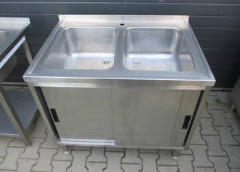 Zlew Gastronomiczny 2 Komorowy Drzwi Suwane 100/70/85
