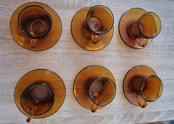 6 x Filiżanka + 6 x Talerzyk do Kawy Espresso Pewex Lata 70 PRL Komplet