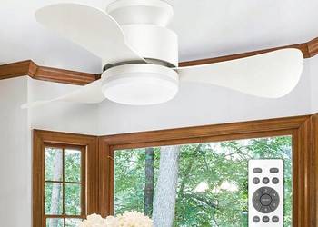 Wentylator sufitowy MEFINE 71 cm LED + pilot 6 biegów Biały