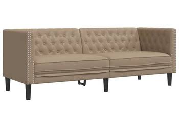 vidaXL Sofa Chesterfield, 3-os., cappuccino(SKU:372671)
