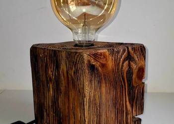 LAMPA DREWNIANA STOŁOWA- RĘCZNIE WYKONANA