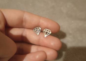 Kolczyki wkrętki diamenty diamenciki diament stal nierdzewna Kolczyki wkrętki diamenty diamenciki diament stal nierdzewna