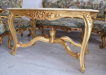 MYŚLIWSKI Barokowy Komplet Wypoczynkowy Wypoczynek - Sofa + 4 Fotele + Stół