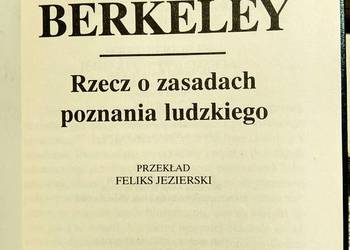 Berkeley Rzecz o zasadach poznania ludzkiego książki szkoln