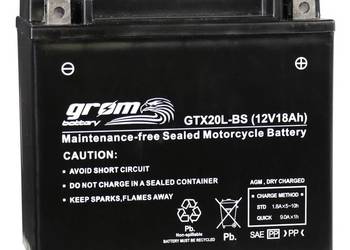 Akumulator motocyklowy 18Ah 270A GROM GTX20L-BS