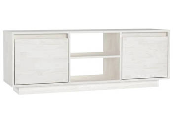 Szafka pod telewizor biała 110x30x40 cm lite drewno sosnowe WM-809901