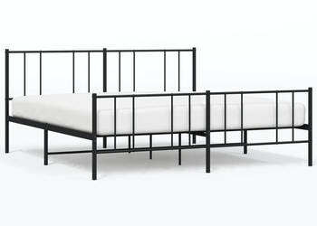Łóżko Metalowe Czarne Rama Łóżka Ze Stelażem 180x200 cm WM-352502