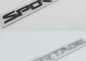 NOWE logo klejane Sportage kolor srebrny | czarny emblemat NOWE logo klejane Sportage kolor srebrny | czarny emblemat