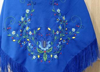 chusta kaszubska chabrowa haft ręczny