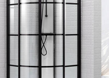 Kabina prysznicowa BLACK LOFT industrial czarna 90 SLIM nowa