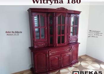 Śliczna Stylowa Witryna 180` MAHOŃ Dąb BEKAS Producent Mebli Stylowych