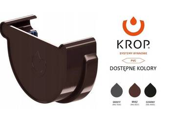 Krop denko zaślepka rynny PVC130 brąz (125mm) Blachotrapez