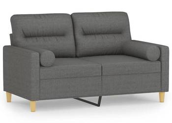 vidaXL 2-osobowa sofa z poduszkami, ciemnoszara, 120 cm(SKU:3200814)
