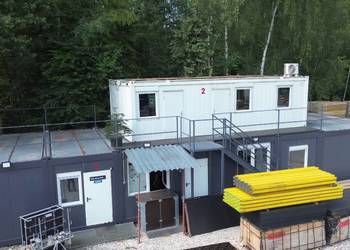 Kontener biurowy 6x18 szary kuchnia toaleta klimatyzacja