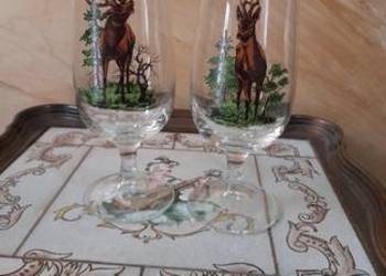 2 kieliszki szklane do szampana  motyw jelenia