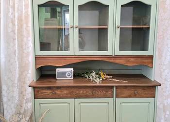 Kredens sosnowy drewniany prowansalki rustykalny prl szałwiowy DOWÓZ