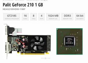 Palit GeForce 210, 1GB, 1024M SDDR3 64Bit, HDMI, DVI, VGA, N