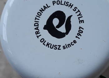 Olkusz Polska.Emaliowany garneczek,kubek z PRL-u