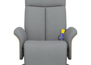 vidaXL Rozkładany fotel masujący z podnóżkiem, jasnoszary(SKU:356533)