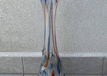 Duży wazon ze szkła artystycznego 40 cm – ręcznie formowany