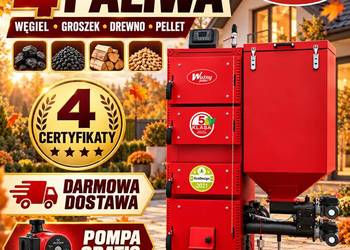 Kocioł piec c.o. 10kW do 100m2 4 certyfikaty pellet groszek drewno węgiel