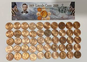 USA 50 monet 1 cent - każda inna + FOLDER