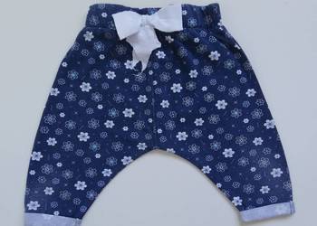 Spodnie letnie hamerki baggy kokardka Handmade 62/68