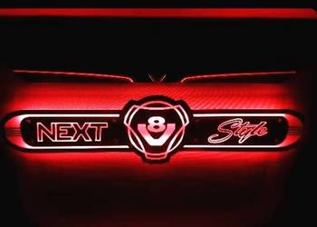 Lustro LED V8 NEXT STYLE biało czerwone długie 100x25 podświetlane TIR