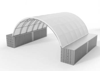 Zadaszenie kontenerowe wzmocnione 12x24m PVC 900g/m2