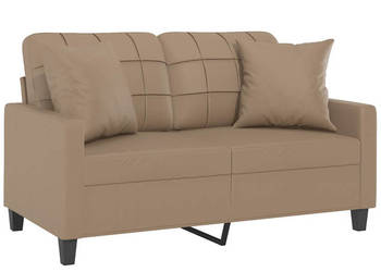 2-osobowa sofa z poduszkami cappuccino 120 cm sztuczna skóra WM-3200802