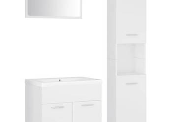 Zestaw mebli łazienkowych biała materiał drewnopochodny WM-3071135