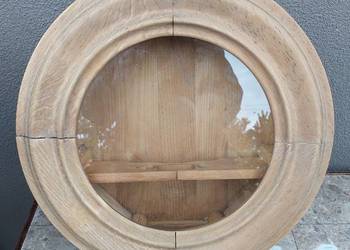 718 Skrzynia okrągła obudowa starego zegara witrynka szafka bulaj