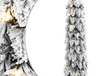 vidaXL Sztuczna choinka z 45 lampkami LED, ośnieżona, 90 cm（SKU:357695）