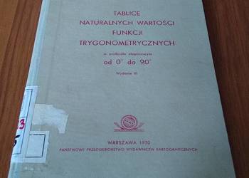 Tablice naturalnych wartości funkcji trygonometrycznych w podziale stopniow