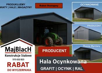 Grafitowy Garaż Blaszany na Maszyny |Wiata bez bram|Magazyn – Maj-Blach