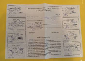 Sprzedam stary dokument Zamex Zamrażarka warunki gwarancji 1994 rok