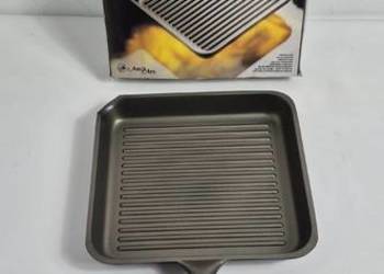Nowa Włoska Patelnia Grillowa DELIZIA 27x27 cm – Solidne Aluminium, Odpinan