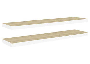 Półki ścienne 2 szt. dębowo-białe 90x235x38 cm MDF WM-326583