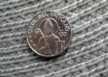 Watykan 100 Lir ow 1990r - Papież Jan Paweł II - Ładna