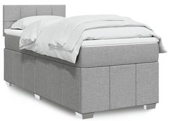 Łóżko kontynentalne z materacem jasnoszare tkanina 90x200 cm WM-3289251