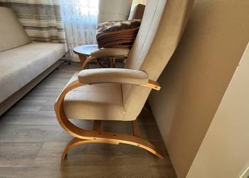 wersalka i 2 fotele nieuzywane velur-beż