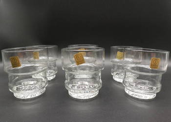 Zestaw 6 szklanek Durobor "Made in Belgium" Vintage – Grube dno z bąbelkami