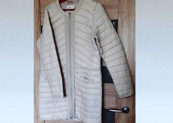 KURTKA wiosenna dług. 80-85 cm, przedłużona rozm.M, jasny beż