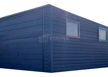 Garaż blaszany 3,5x5m - brama uchylna - 2x okno - antracyt - dach ST239